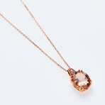 14K Rose Gold Morganite Pendant Necklace