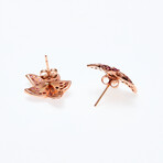 10K Rose Gold Rhodolite Flower Earrings