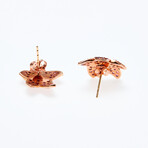 14K Rose Gold Rhodolite Flower Earrings
