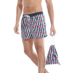 Swim Shorts // Striped Flamingo (XL)