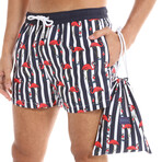 Swim Shorts // Striped Flamingo (XL)