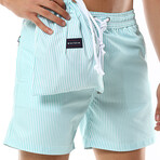 Swim Shorts // Green Stripes (XS)