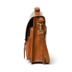 Madan Buffalo Leather Satchel Messenger Bag // Tan