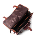 Loculus Buffalo Leather Satchel Messenger Bag // Dark Brown