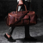 The Bowie Leather Duffle  // Brown