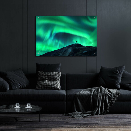 Northern Lights And Woman (12"H x 16"W x 0.13"D)