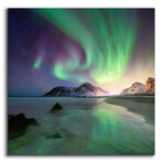Northern Lights In The Lofoten Islands Norway 5 (12"H x 12"W x 0.13"D)