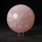 Genuine Polished Asteriated Rose Quartz Sphere + Acrylic Display Stand