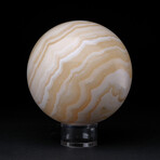Genuine Polished Gemmy Banded Onyx Sphere + Acrylic Display Stand