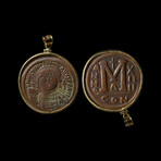Large Byzantine Coin Pendant // Justinian I, 527-565 AD