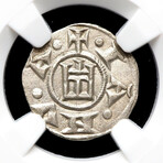 Crusader Genoa Italy Silver Coin // 1139-1339 AD