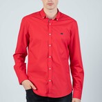 Valentine Button Up Shirt // Red (L)
