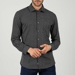 Jack Button Up Shirt // Black + Ecru (L)