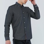 Pembroke Button Up Shirt // Dark Gray + White (L)