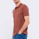 Solid Short Sleeve Polo Shirt // Brown (3XL)