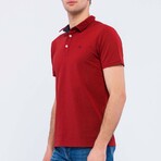 Oxford Pique Short Sleeve Polo Shirt // Bordeaux (M)