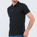 Oxford Pique Short Sleeve Polo Shirt // Black (XL)
