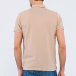 Oxford Pique Short Sleeve Polo Shirt // Beige (L)