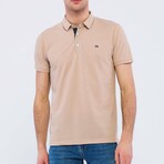 Oxford Pique Short Sleeve Polo Shirt // Beige (M)