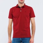 Oxford Pique Short Sleeve Polo Shirt // Bordeaux (L)