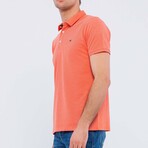 Oxford Pique Short Sleeve Polo Shirt // Pale Orange (S)