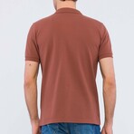 Solid Short Sleeve Polo Shirt // Brown (2XL)