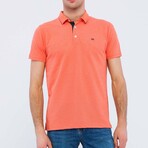 Oxford Pique Short Sleeve Polo Shirt // Pale Orange (M)