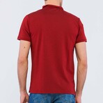 Oxford Pique Short Sleeve Polo Shirt // Bordeaux (L)