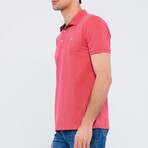 Oxford Pique Short Sleeve Polo Shirt // Red (3XL)