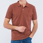 Solid Short Sleeve Polo Shirt // Brown (3XL)
