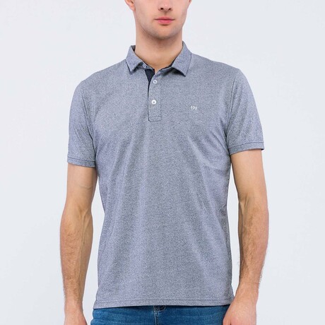 Oxford Pique Short Sleeve Polo Shirt // Slate Blue (S)