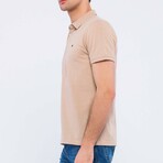 Oxford Pique Short Sleeve Polo Shirt // Beige (M)