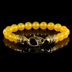 Yellow Agate Stone + Antiqued Gold Plated Steel Clasp // 8.25"