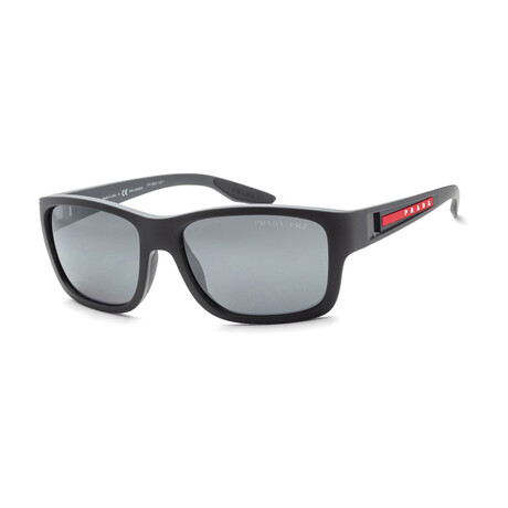 Men's Linea Rossa PS01WS-UFK07H-59 Polarized Sunglasses // Gray + Dark Gray + Silver