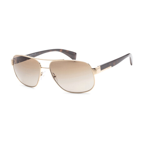 Men's Fashion PR52PS-ZVN1X1-61 Sunglasses // Pale Gold + Brown