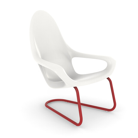 Woosah Chair // Set of 2 // White Seat + Red Frame