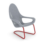 Woosah Chair // Set of 2 // Gray Seat + Red Frame