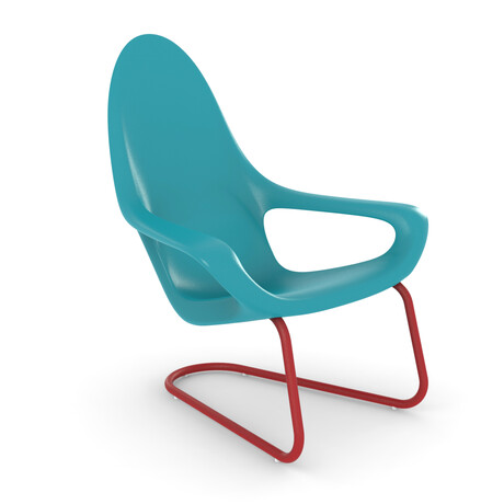 Woosah Chair // Set of 2 // Surf Blue Seat + Red Frame