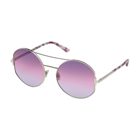 Women's Dolly Round Sunglasses // Palladium + Violet