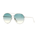 Women's Cleo Round Sunglasses // Silver + Blue