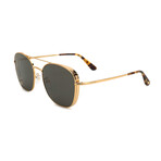 Men's Squared Aviator Sunglasses // Gold + Dark Gray