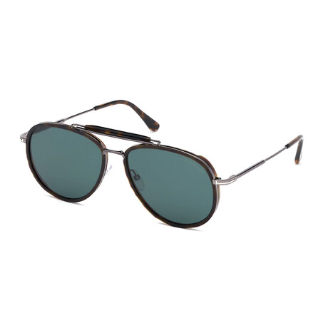 Men's Tripp Pilot Polarized Sunglasses // Dark Havana + Green