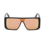 Unisex Atticus Shield Sunglasses // Black + Brown