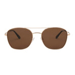 Men's Squared Aviator Sunglasses // Gold + Brown