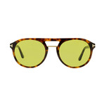 Men's Ivan 02 Pilot Sunglasses // Dark Havana + Green
