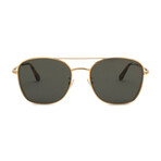 Men's Squared Aviator Sunglasses // Gold + Dark Gray