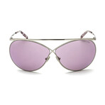 Women's Stevie Aviator Sunglasses // Palladium + Violet + Pink