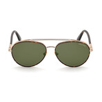 Men's Curtis Pilot Sunglasses // Rose Gold + Havana + Green