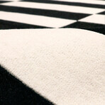 Jules Collection // Hand-Tufted Striped White + Black Area Rug (7' 9" X  9' 9")