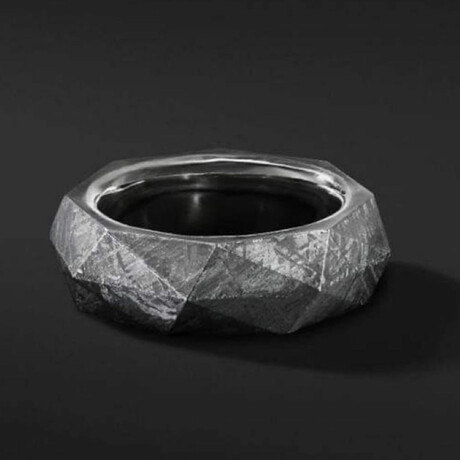 Torqued Faceted Seymchan Meteorite Ring // Size 6